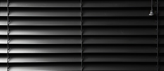 Obraz premium black blinds on the window. Copy space image. Place for adding text and design