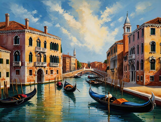 Obraz premium Oil Painting - Venice, Italy 