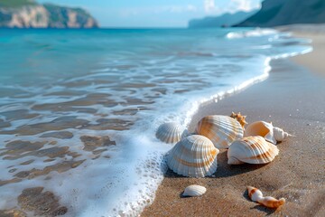 Obraz premium Shells near water's edge