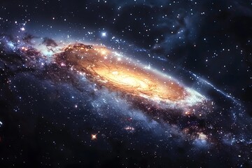 Fototapeta premium Bright center galaxy close up