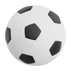 3D render soccer ball icon illustration. Isolated on transparent background