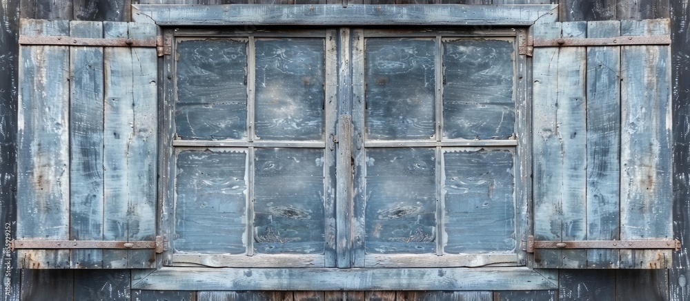 Poster vintage gray wooden window background. copy space image. place for adding text and design