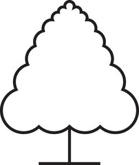 Tree and Pine Icon Line Art
