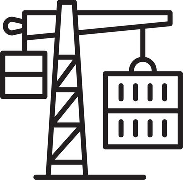 recommend clip art: Port Crane Line Art