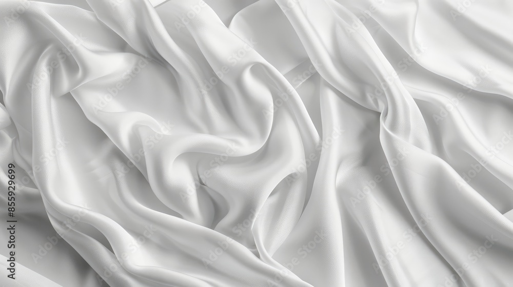 Poster close up image of high quality fabric in white color with wrinkles suitable for formal office attire