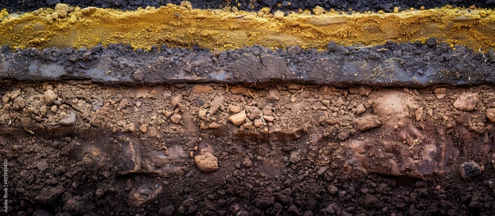 Poster form of soil layers,its colour and textures,texture layers of earth surface for background. copy spa