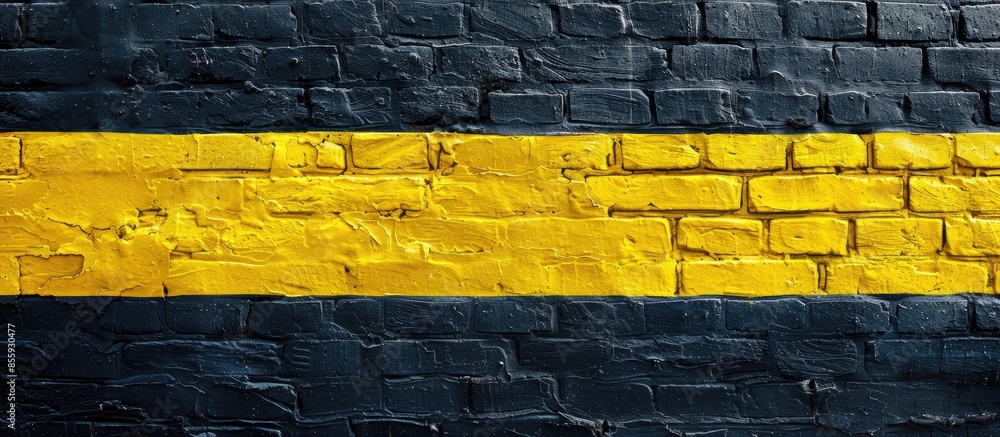Poster black and yellow color brick wall texture for graphic background images. copy space image. place for