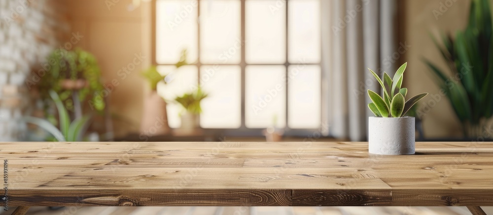 Aufkleber tabletop over interior background. copy space image. place for adding text and design