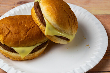 hamburger on a plate