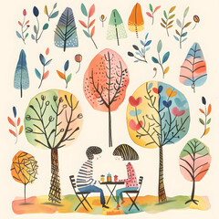 Obraz premium wedding card cartoon illustrator