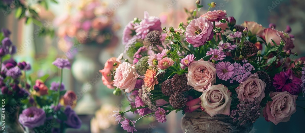 Aufkleber flower arrangement is perfect for your interior. copy space image. place for adding text and design