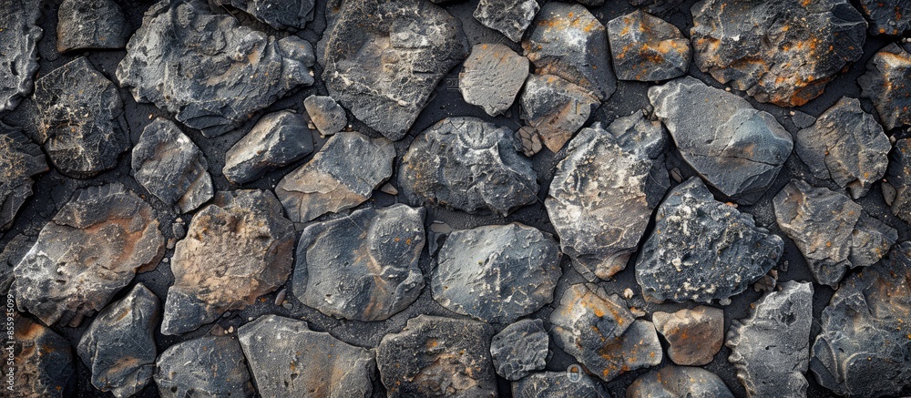 Poster gravel stone wall background . copy space image. place for adding text and design