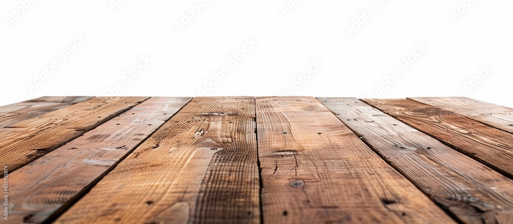 Poster handmade wooden table on a white background with all the details. copy space image. place for adding