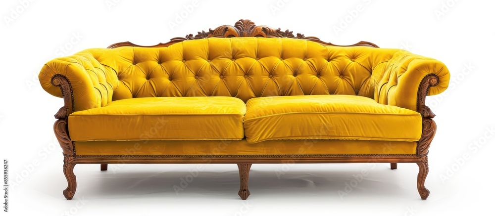 Poster sofa isolated on white background. including clipping path. copy space image. place for adding text 