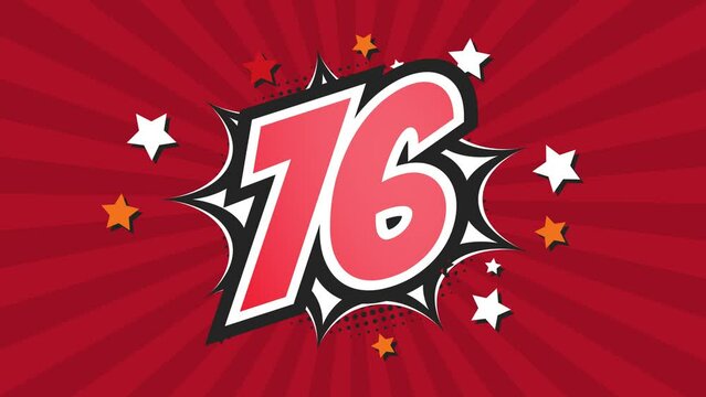 Animation of Number 16 - Sixteen - 16th sixteenth