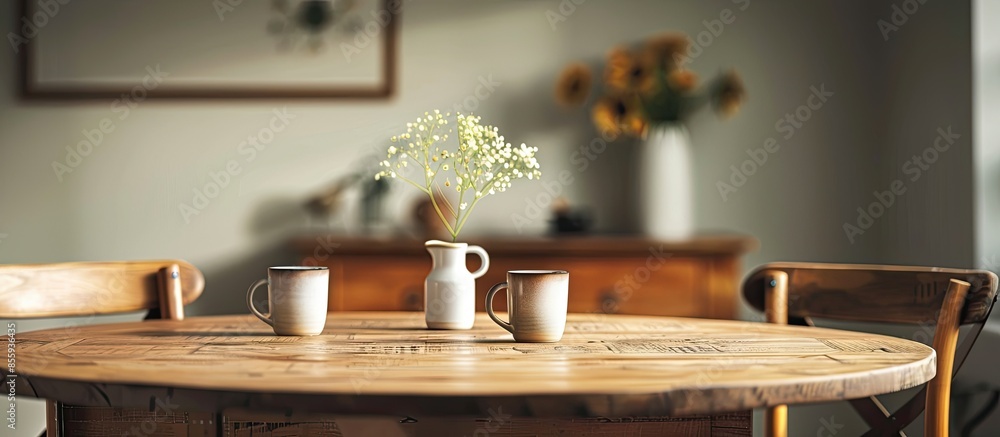Poster kitchen table . copy space image. place for adding text and design