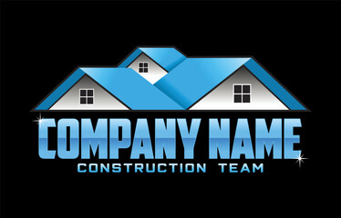 Building logo illustration vector on black colour