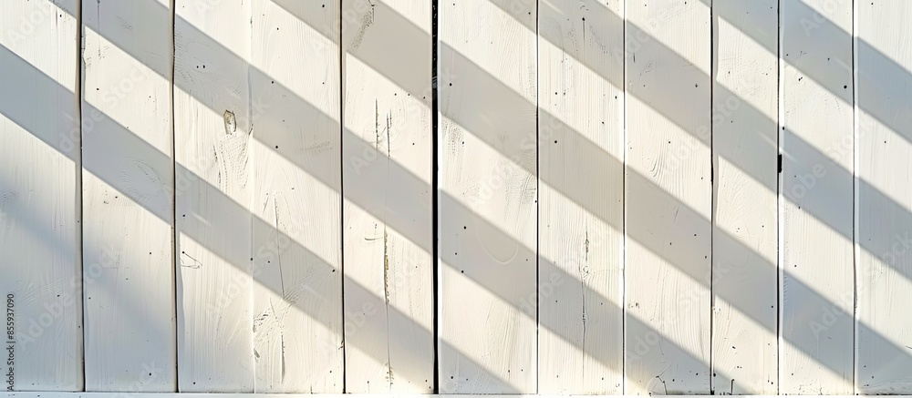 Aufkleber texture background with white wooden slats, wall or fence. copy space image. place for adding text a
