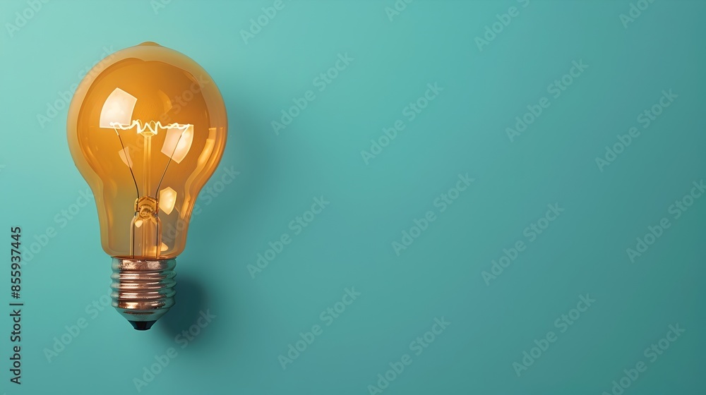 Poster light bulb in speech bubble representing idea concept and sharing knowledge