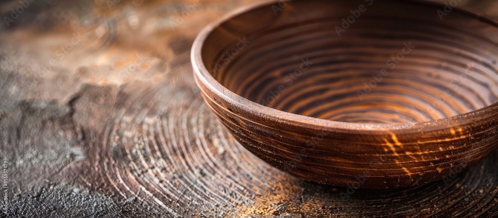 Poster close up ceramic with wood texture background. copy space image. place for adding text and design