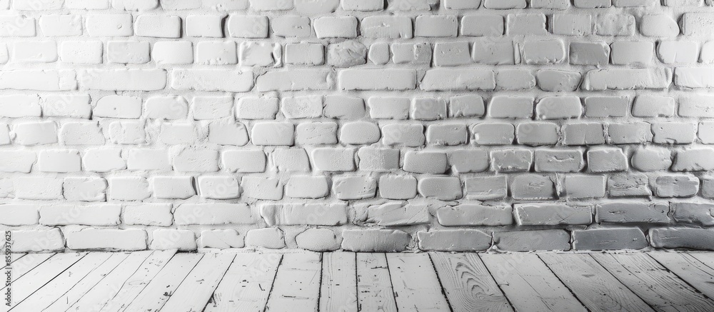 Poster white bricks wall. copy space image. place for adding text and design
