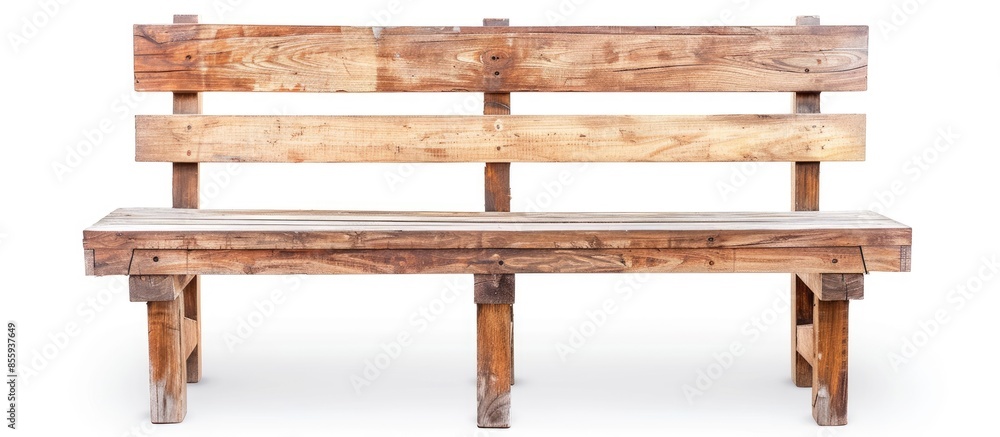Poster wood furniture on the white background image. copy space image. place for adding text and design