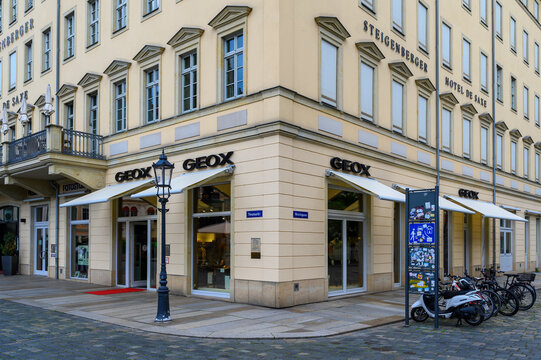 Dresden, Germany - June 10, 2024: Store for fashion in the historic old town of Dresden.