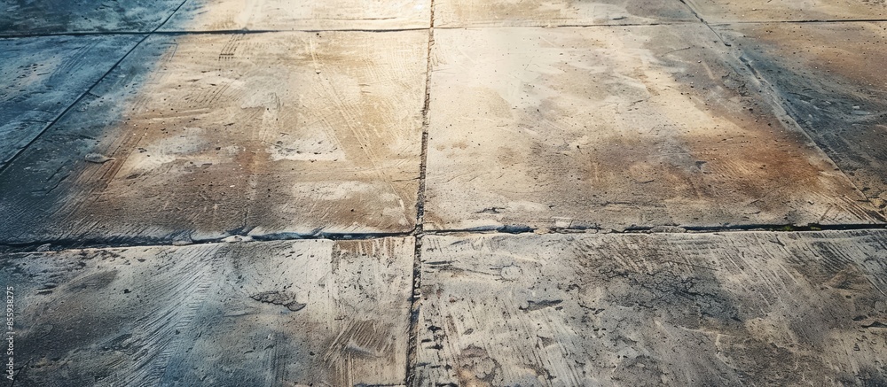 Poster cement floor on walkway. pattern on the rough surface in the building. copy space image. place for a