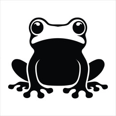 Frog Silhouette isolated on white background sitting frog vector shape icon