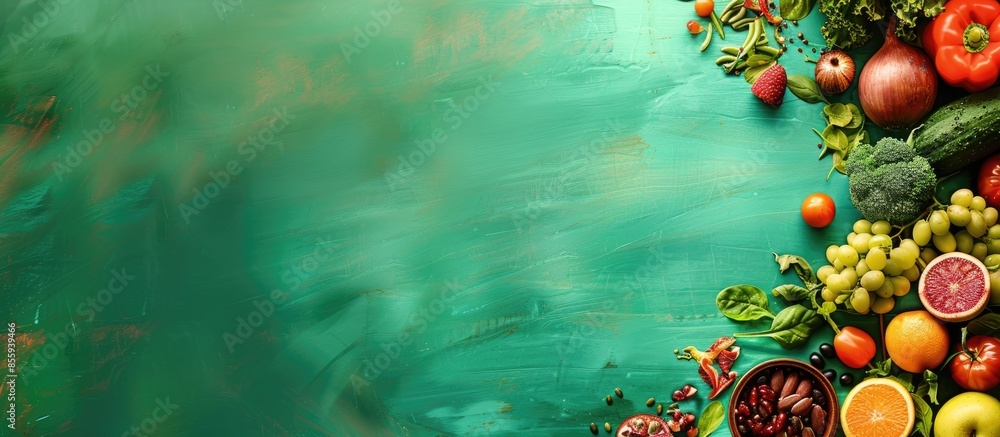 Poster healthy food background. copy space image. place for adding text or design