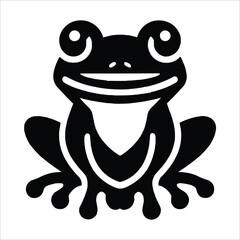Frog Silhouette isolated on white background sitting frog vector shape icon