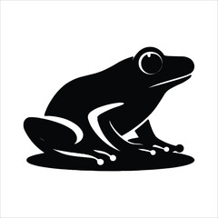 Frog Silhouette isolated on white background sitting frog vector shape icon