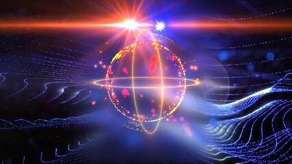 energy sector. Futuristic magical plasma circle glows in space.
