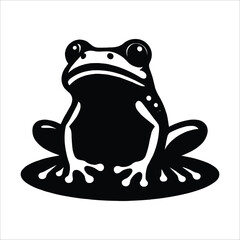 Frog Silhouette isolated on white background sitting frog vector shape icon