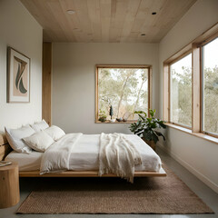 White interior of a bedroom