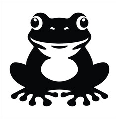 Frog Silhouette isolated on white background sitting frog vector shape icon