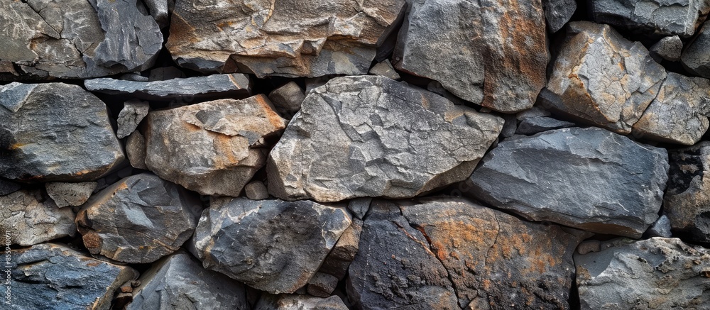 Poster texture of stone, large stones bound by cement. copy space image. place for adding text and design