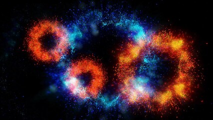 many fireworks flash against the dark sky
