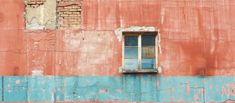 Poster construction work, adding old houses. copy space image. place for adding text and design