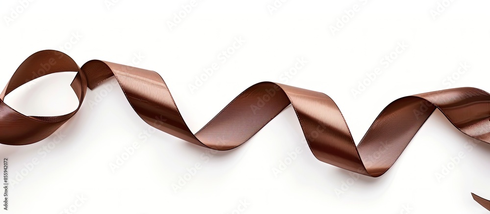 Poster vip brown curved ribbon isolated on white background. copy space image. place for adding text and de