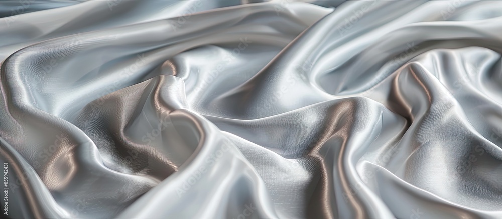 Poster white gray satin texture that is white silver fabric silk background with beautiful soft blur patter