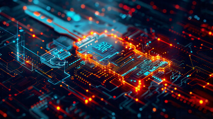 Concept of cyber security or private key. Abstract digital key with technology interface. 