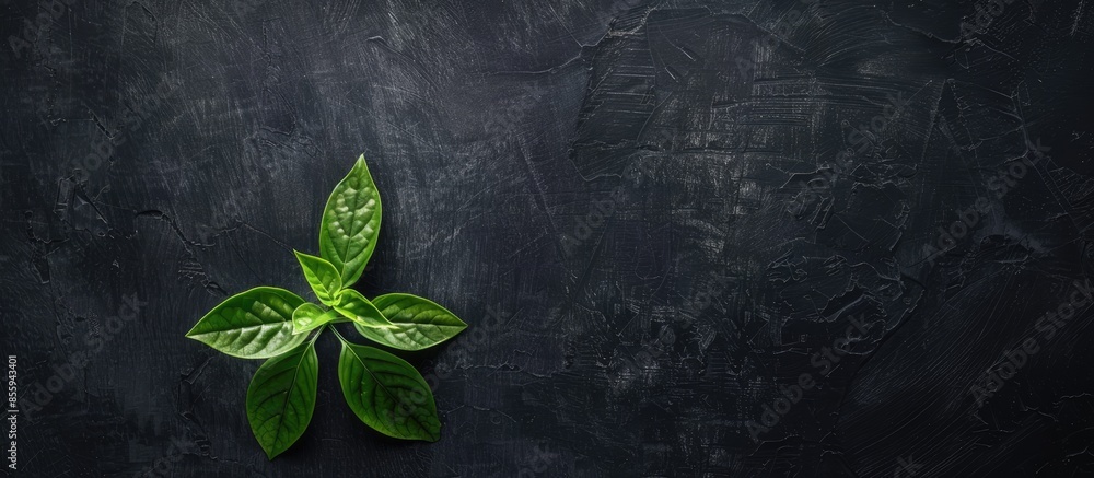 Poster decorative plant on the blackboard. copy space image. place for adding text and design