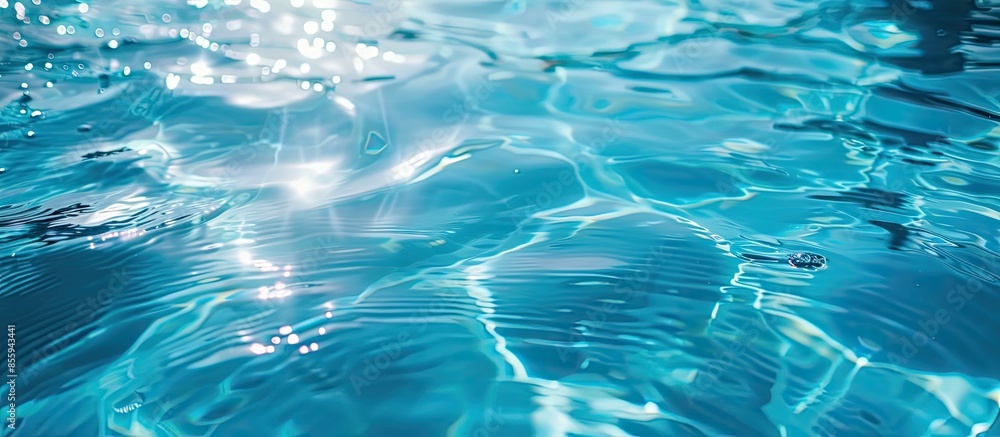 Poster surface of blue swimming pool, water in swimming pool background. copy space image. place for adding