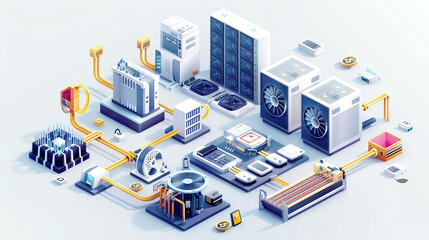 Obraz premium Cryptocurrency mining setup detailed components realistic 