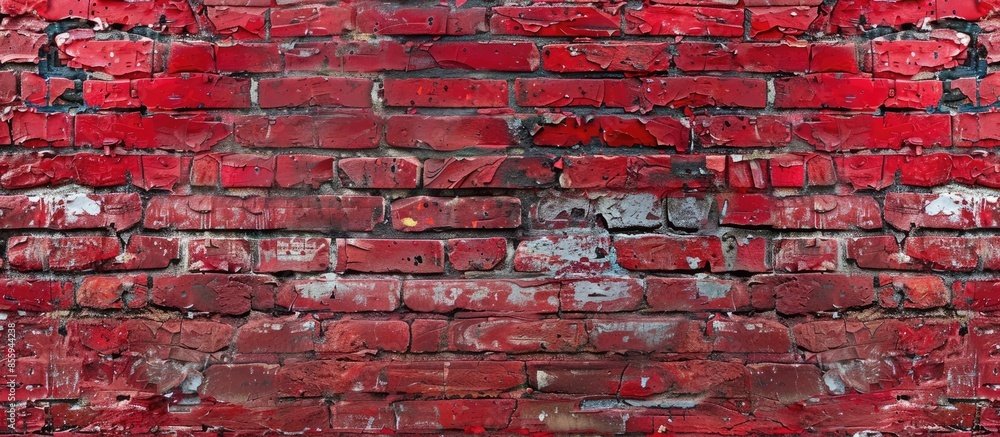 Poster red brick background horizontal. copy space image. place for adding text and design