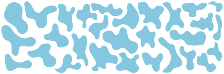 blob shape. Random abstract liquid organic irregular blotch shapes. Collection of modern forms and Liquid drop or fluid dynamic print.
