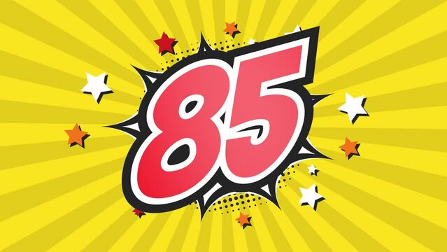 Animation of Number 85 - Eighty-Five - 85th eighty-fifth