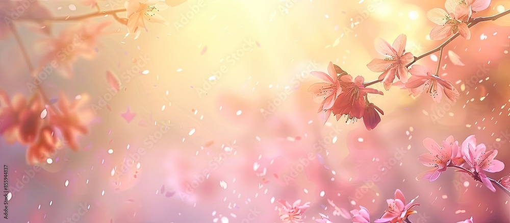 Poster flower and nature background pastel background flower. copy space image. place for adding text and d