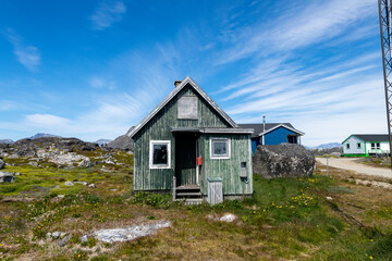 Greenland Nanortalik landscape on a sunny day